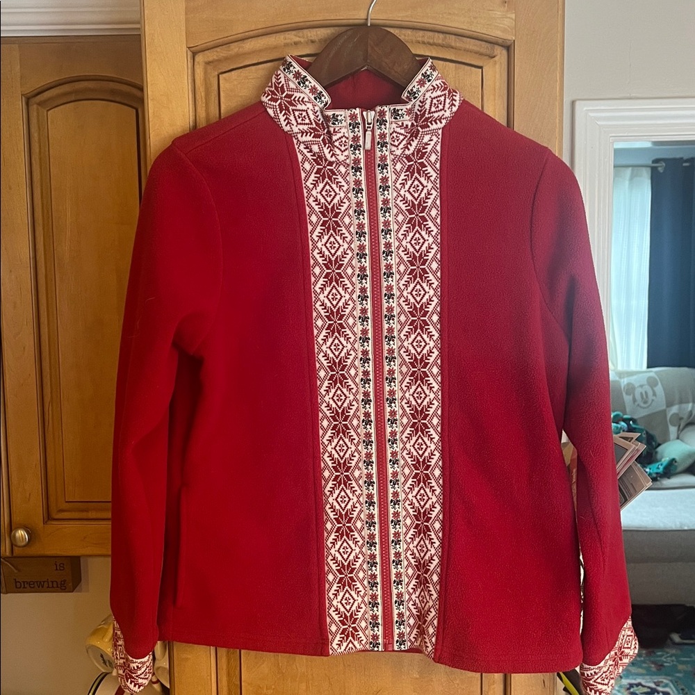 LL Bean Nordic Fair Isle Fleece Zip Up